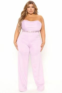 Fashion Nova Can't Fool Me Jumpsuit - Lavender Wide Leg Jumpsuits