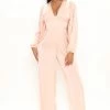 Fashion Nova Sweet And Satin Jumpsuit - Blush