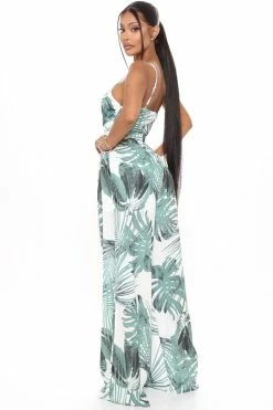 Fashion Nova Jumpsuits Barbados Babe Jumpsuit - Green/combo