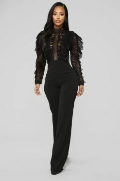 Fashion Nova Jumpsuits In My Shadow Jumpsuit - Black