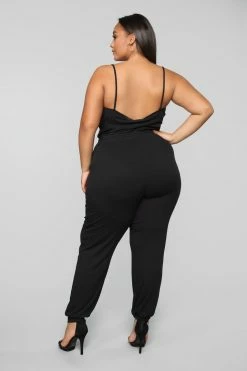 Fashion Nova Jumpsuits I'm Into Convenience Jogger Jumpsuit - Black
