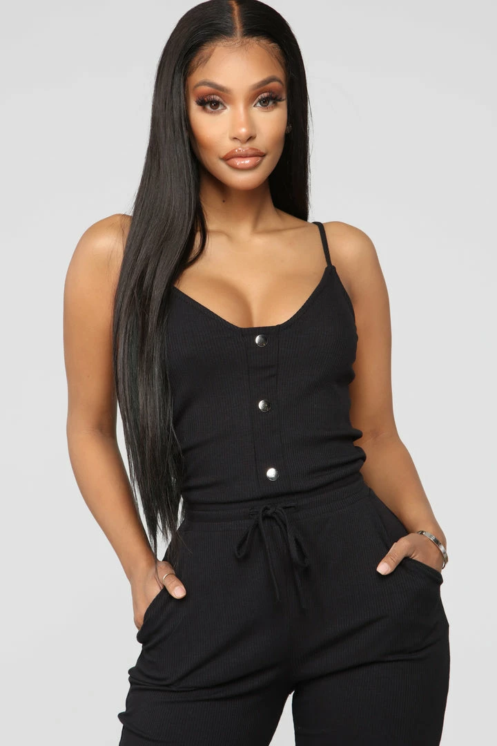 Fashion Nova Jumpsuits I'm Into Convenience Jogger Jumpsuit - Black