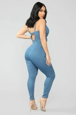 Fashion Nova Reserve Denim Jumpsuit - Medium Wash