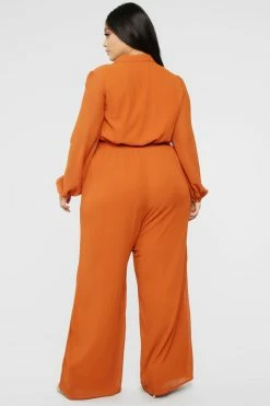 Fashion Nova Like Me Better Jumpsuit - Cognac