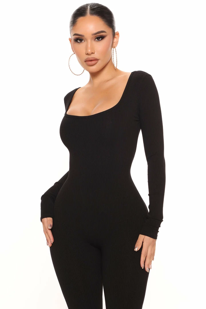 Fashion Nova Jumpsuits Sienna Sculpted Jumpsuit - Black