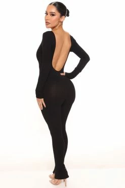 Fashion Nova Jumpsuits Sienna Sculpted Jumpsuit - Black