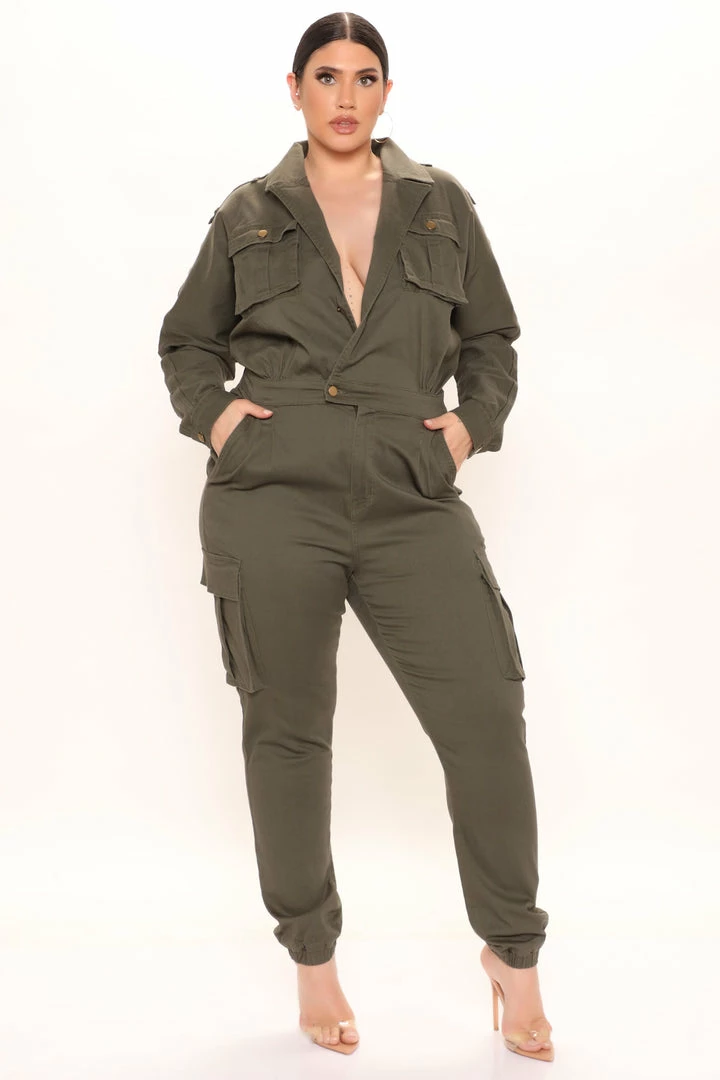 Fashion Nova Not Worried About That Cargo Jumpsuit - Olive Jumpsuits