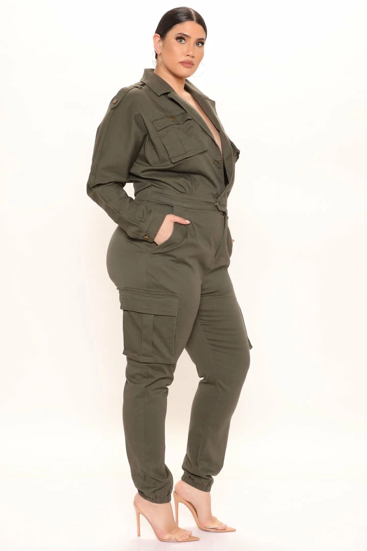 Fashion Nova Not Worried About That Cargo Jumpsuit - Olive Jumpsuits