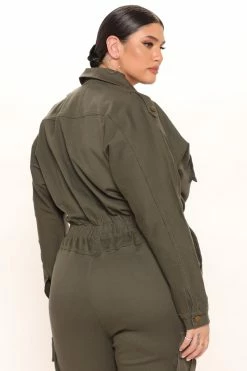 Fashion Nova Not Worried About That Cargo Jumpsuit - Olive Jumpsuits