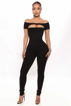 Fashion Nova Reese Snatched Jumpsuit - Black Jumpsuits