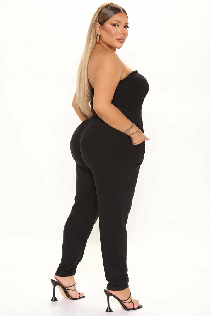 Fashion Nova Shyla Smocked Jumpsuit - Black