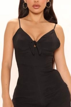 Fashion Nova Wide Leg Jumpsuits Simple Summers Jumpsuit - Black