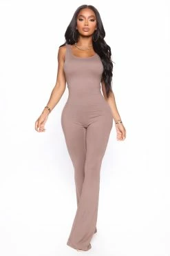 Fashion Nova Jumpsuits Match My Vibe Jumpsuit - Mocha