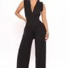 Fashion Nova Grace Jumpsuit - Black Wide Leg Jumpsuits