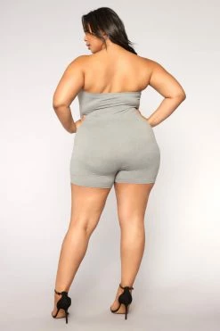 Fashion Nova Buenos Aires Romper - Grey