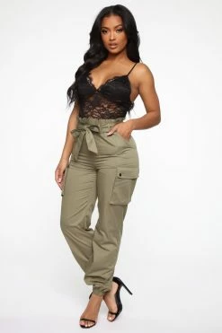 Fashion Nova Can't Forget It Cargo Jumpsuit - Black/Olive Jumpsuits