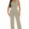 Fashion Nova Ariel Jumpsuit - Sage Jumpsuits