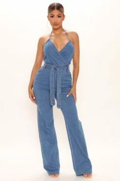 Fashion Nova Natalie Denim Jumpsuit - Denim
