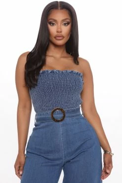 Fashion Nova Wide Leg Jumpsuits About To Glow Denim Jumpsuit - Medium Wash