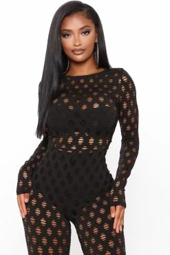 Fashion Nova Enough Play Jumpsuit - Black