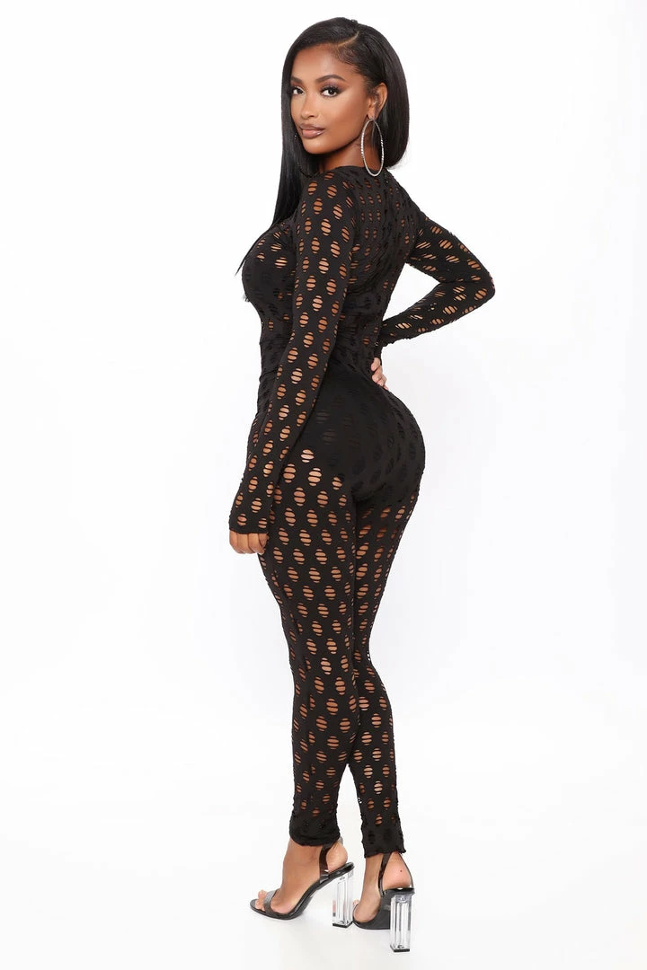 Fashion Nova Enough Play Jumpsuit - Black