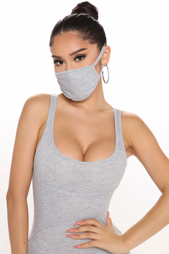 Fashion Nova Sticking Around Ribbed Jumpsuit - Heather Grey Jumpsuits