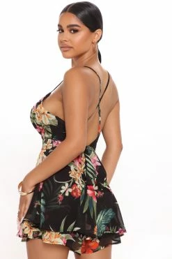 Fashion Nova Rompers Dream On Floral Romper - Black/combo