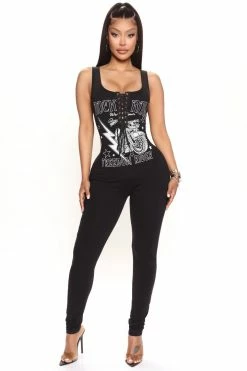 Fashion Nova Rocker Chick Jumpsuit - Black