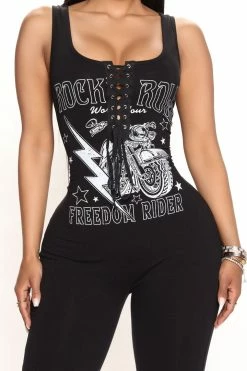 Fashion Nova Rocker Chick Jumpsuit - Black