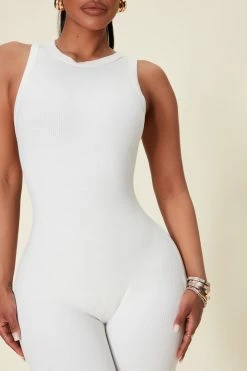 Fashion Nova Serafina Snatched Jumpsuit - Off White