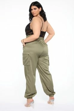 Fashion Nova Can't Forget It Cargo Jumpsuit - Black/Olive Jumpsuits