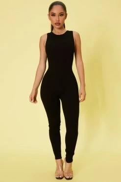 Fashion Nova Jumpsuits Serafina Snatched Jumpsuit - Black
