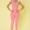 Fashion Nova Jumpsuits Maeve Scoop Neck Snatched Jumpsuit - Pink