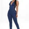 Fashion Nova Daily Dose Of Denim Jumpsuit - Dark Wash Jumpsuits