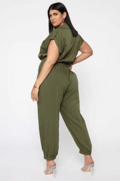 Fashion Nova Jumpsuits Mariel Utility Jumpsuit - Olive