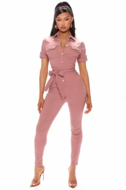 Fashion Nova Recognize Me Jumpsuit - Mauve Jumpsuits