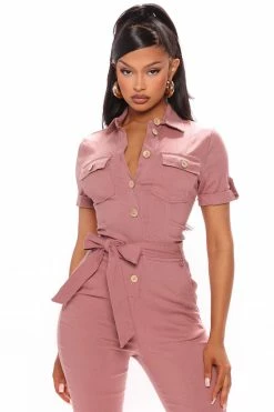 Fashion Nova Recognize Me Jumpsuit - Mauve Jumpsuits