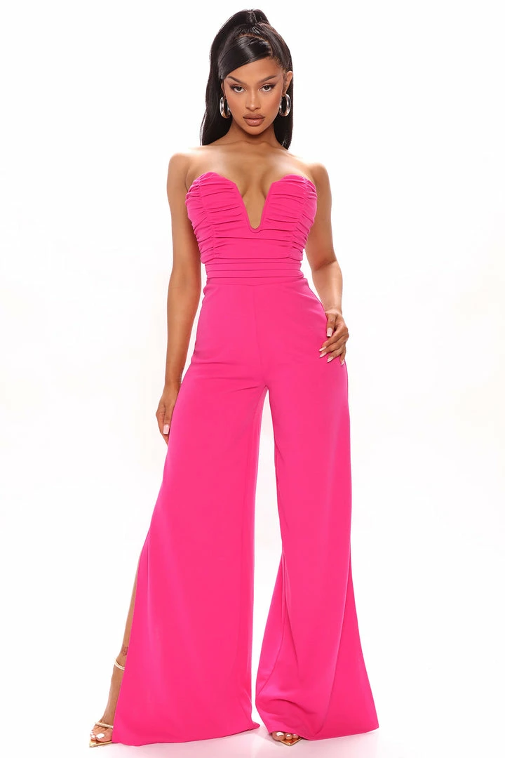 Fashion Nova Wide Leg Jumpsuits Camille Jumpsuit - Hot Pink