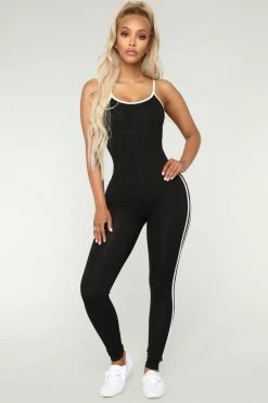 Fashion Nova Post Gym Selfie Jumpsuit - Black