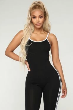 Fashion Nova Post Gym Selfie Jumpsuit - Black