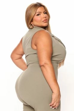 Fashion Nova Ariel Jumpsuit - Sage Jumpsuits