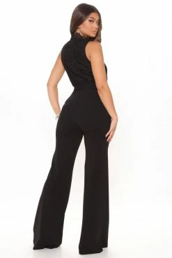 Fashion Nova Luxury And Lace Jumpsuit - Black Jumpsuits