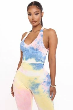 Fashion Nova Jumpsuits Get In The Groove Tie Dye Jumpsuit - Blue/combo