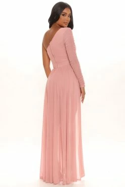 Fashion Nova Better Be Sure Mesh Jumpsuit - Mauve