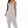 Fashion Nova Martin Tank Super Slouchy Jumpsuit - Heather Grey