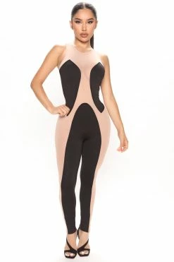 Fashion Nova True Attraction Mesh Jumpsuit - Black