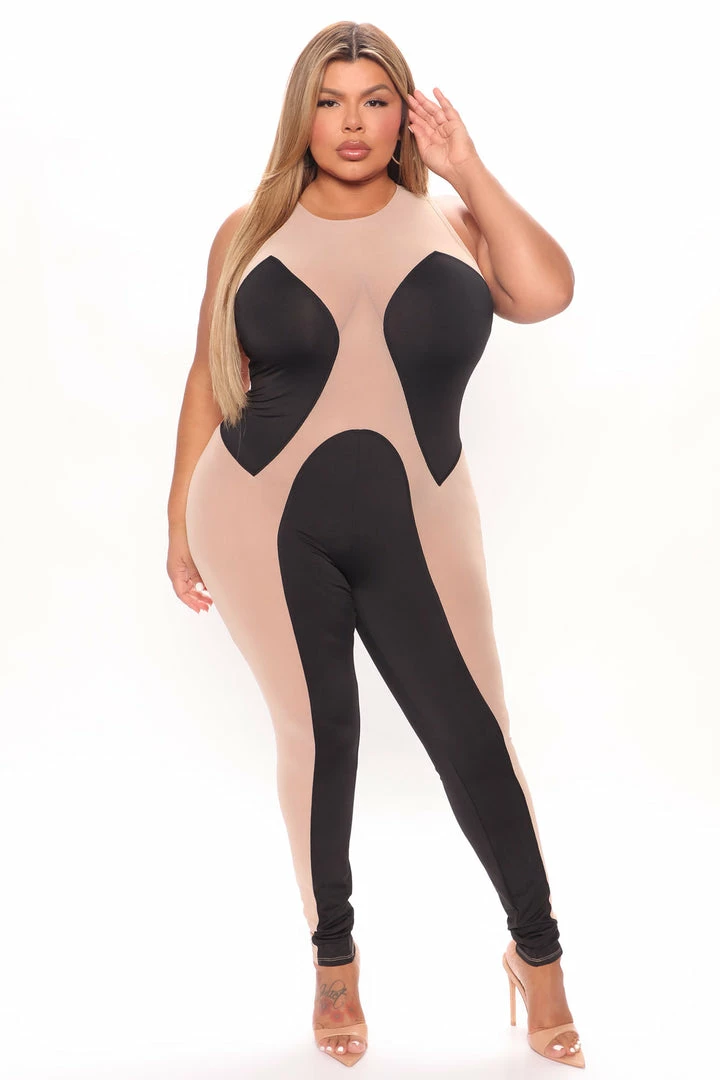 Fashion Nova True Attraction Mesh Jumpsuit - Black