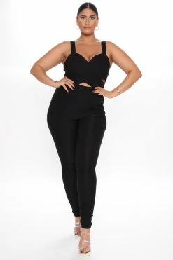 Fashion Nova Sexy Innocence Skinny Leg Jumpsuit - Black