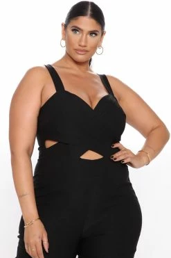 Fashion Nova Sexy Innocence Skinny Leg Jumpsuit - Black