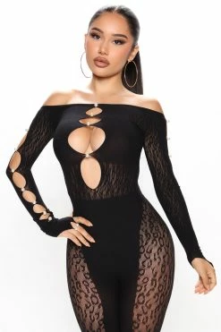 Fashion Nova Jumpsuits Sierra Seamless Jumpsuit - Black